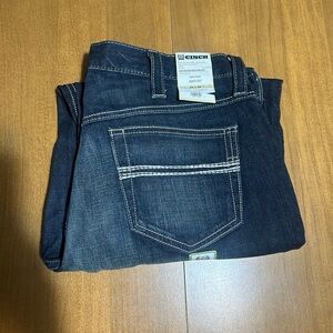 Cinch Blue Bootcut Jeans with Contrast Stitching